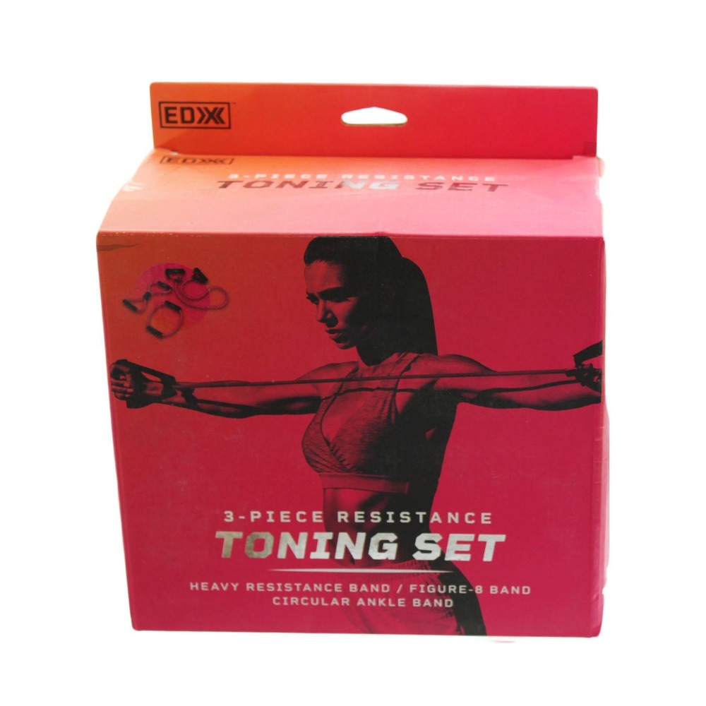 Resistance Loop Bands with Handles 3 Pack Pink